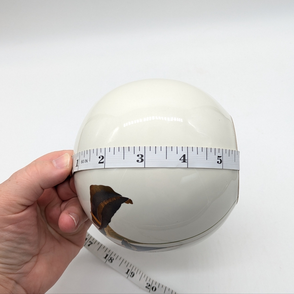 Otagiri White Glossy Ceramic Sphere Vase with Black and Gold Calla Lily Design - Picture 10 of 10